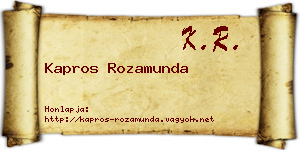 Kapros Rozamunda névjegykártya